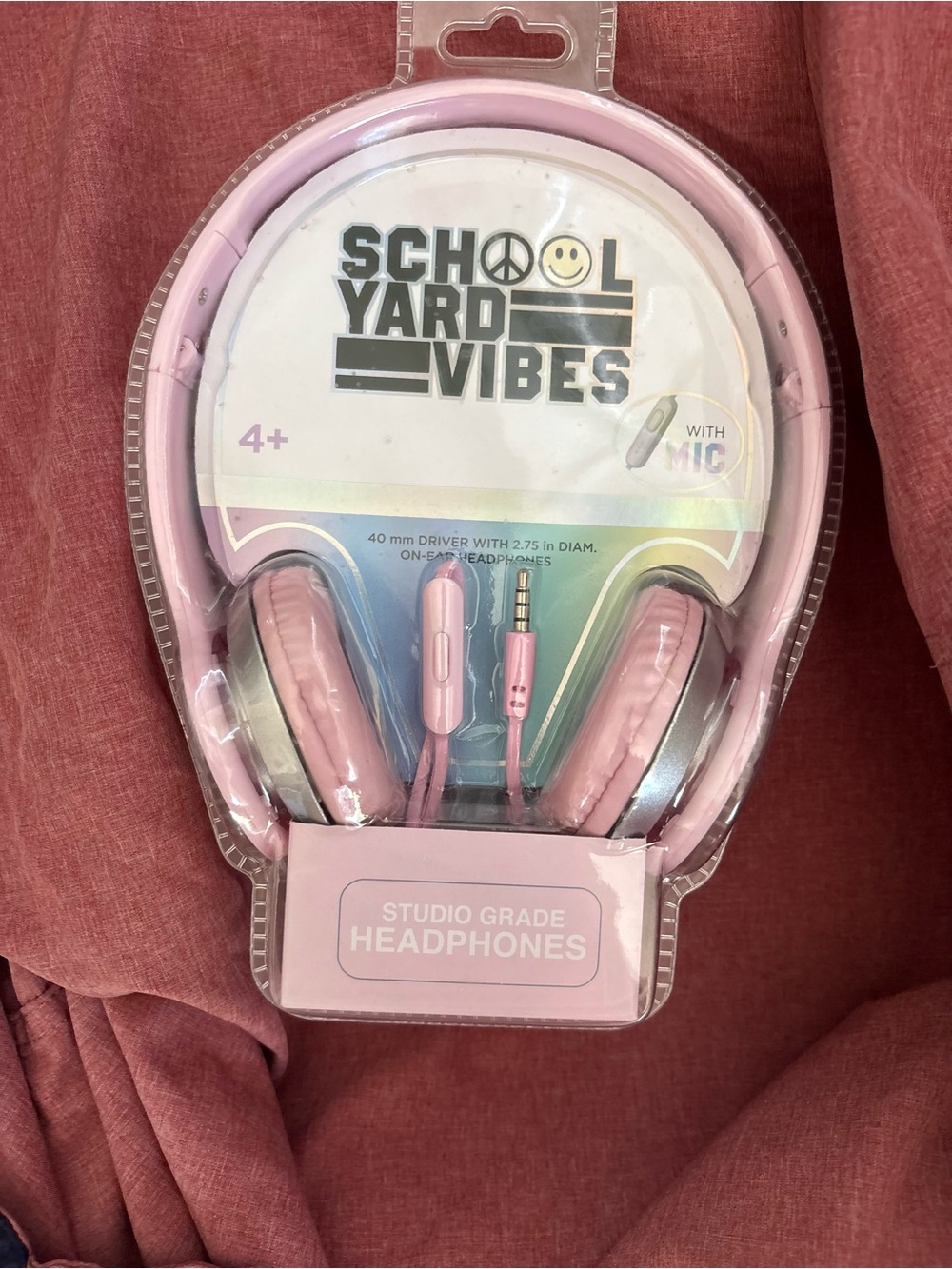 School Yard Vibes Pink On-Ear Headphones with Mic